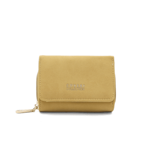 малко дамско портмоне Coveri Collection горчица компактно портмоне за жени