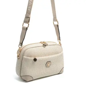 Дамска чанта Silver & Polo SP1094 бежова елегантна чанта с дълга презрамка