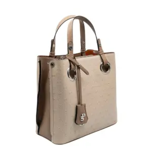Дамска чанта Bej Latte Silver & Polo SP975 елегантна дамска чанта с къси дръжки
