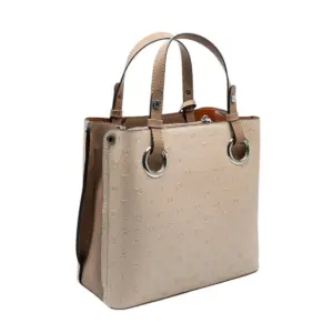 Дамска чанта Bej Latte Silver & Polo SP975 елегантна дамска чанта с къси дръжки
