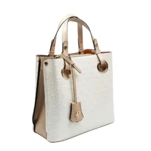 Дамска чанта Bej Latte Silver & Polo SP975 елегантна дамска чанта с къси дръжки