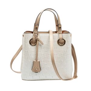 Дамска чанта Bej Latte Silver & Polo SP975 елегантна дамска чанта с къси дръжки
