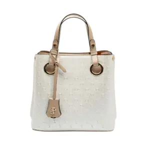 Дамска чанта Bej Latte Silver & Polo SP975 елегантна дамска чанта с къси дръжки