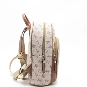 Розова дамска раница Silver & Polo с монограм еко кожа модерна стилна раница за ежедневие