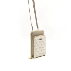 Silver Polo Bej Kadın Cüzdan & Kartlık 1011-44255 Bayan Cüzdan M178 Bej-mat Kum 2 Бяло-бежова дамска чанта Silver Polo SP1011 за телефон с дълга презрамка – компактна ежедневна мини чанта през рамо