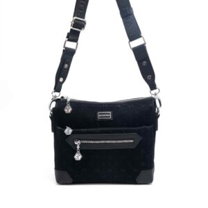 Дамска чанта Silver&Polo черна от еко кожа с много джобове – Loriiv