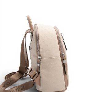 Дамска раница Silver & Polo SP901 светлобежова от еко кожа с ципове и елегантен ежедневен дизайн