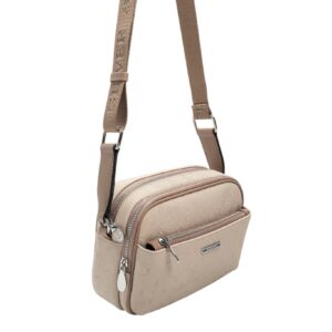 Дамска чанта Silver&Polo бежова от еко кожа с дълга регулируема дръжка