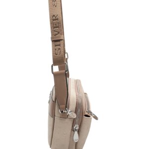 Дамска чанта Silver&Polo бежова от еко кожа с дълга регулируема дръжка