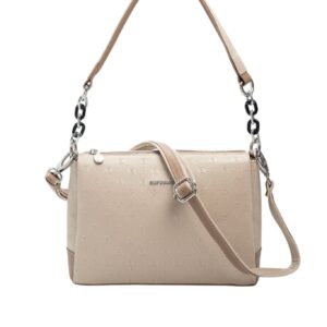 Дамска чанта Silver&Polo Bej Latte Fashion от еко кожа – бежова чанта за през рамо