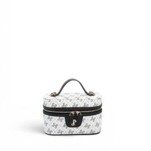 Черно-бяла дамска чанта Silver&Polo от еко кожа с елегантен дизайн и регулируема презрамка.