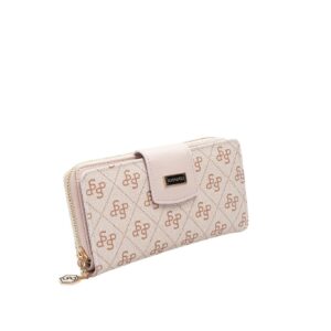 Дамско портмоне Silver&Polo Pembe Pudra от водоустойчива еко кожа с отделения за карти и цип