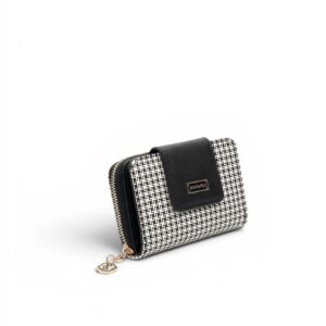 Дамски портфейл Silver&Polo Siyah - Siyah Ekose от еко кожа с отделения за карти и цип