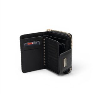 Дамски портфейл Silver&Polo Siyah - Siyah Ekose от еко кожа с отделения за карти и цип