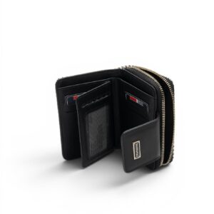 Дамски портфейл Silver&Polo Siyah - Siyah Ekose от еко кожа с отделения за карти и цип