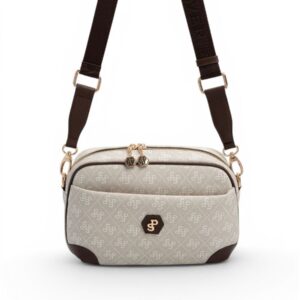 Дамска чанта Silver&Polo Kahve Monogram от водоустойчива еко кожа с регулируема дръжка