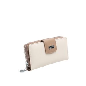 Silver Polo Bej - Latte Düz Kadın Cüzdan ve Kartlık SP928 1 Дамско портмоне Silver&Polo Latte Düz бежово от еко кожа с цип
