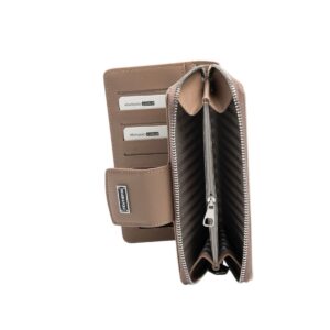 Silver Polo Bej - Latte Düz Kadın Cüzdan ve Kartlık SP928 4 Дамско портмоне Silver&Polo Latte Düz бежово от еко кожа с цип