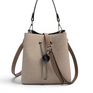 Дамска чанта Silver&Polo бежова от еко кожа с дълга дръжка – Latte Fashion