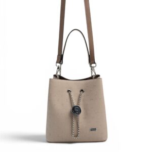 Дамска чанта Silver&Polo бежова от еко кожа с дълга дръжка – Latte Fashion