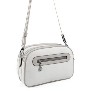 Дамска чанта Silver&Polo в бял цвят от водоустойчива еко кожа с регулируема презрамка