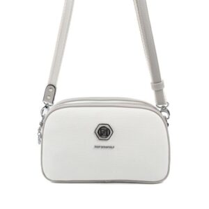 Дамска чанта Silver&Polo в бял цвят от водоустойчива еко кожа с регулируема презрамка