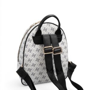 Дамска раница Silver&Polo бяло-черен монограм от еко кожа – стилна и удобна