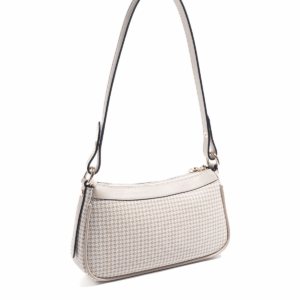 Дамска чанта Silver&Polo бежово каре с монограм от водоустойчива еко кожа с регулируема презрамка