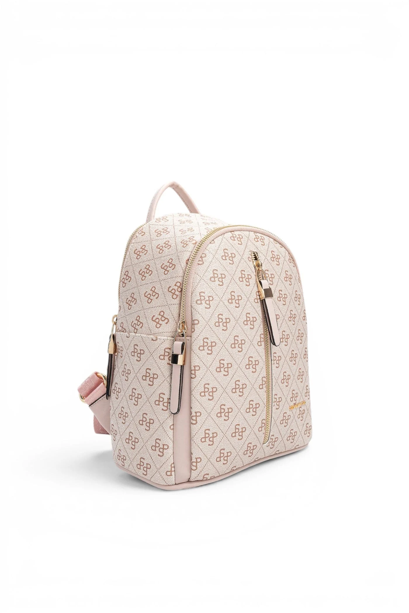 Silver Polo Pembe - Pudra Monogram Kadın Sırt Çantası SP901 1