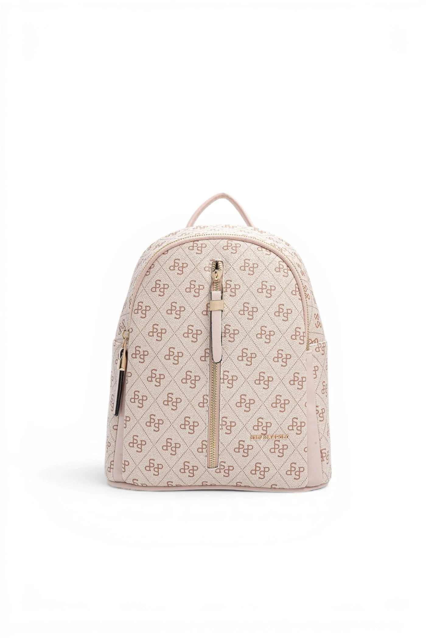 Silver Polo Pembe - Pudra Monogram Kadın Sırt Çantası SP901 Дамска раница Silver&Polo пудра от водоустойчива еко кожа 28x23x14 см