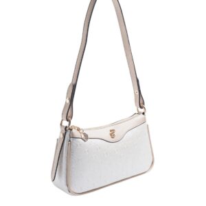 Дамска чанта Silver&Polo седеф с монограм от водоустойчива еко кожа с регулируема презрамка