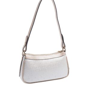 Дамска чанта Silver&Polo седеф с монограм от водоустойчива еко кожа с регулируема презрамка