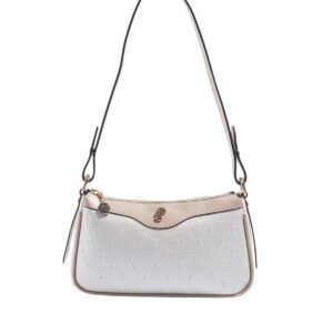 Дамска чанта Silver&Polo седеф с монограм от водоустойчива еко кожа с регулируема презрамка
