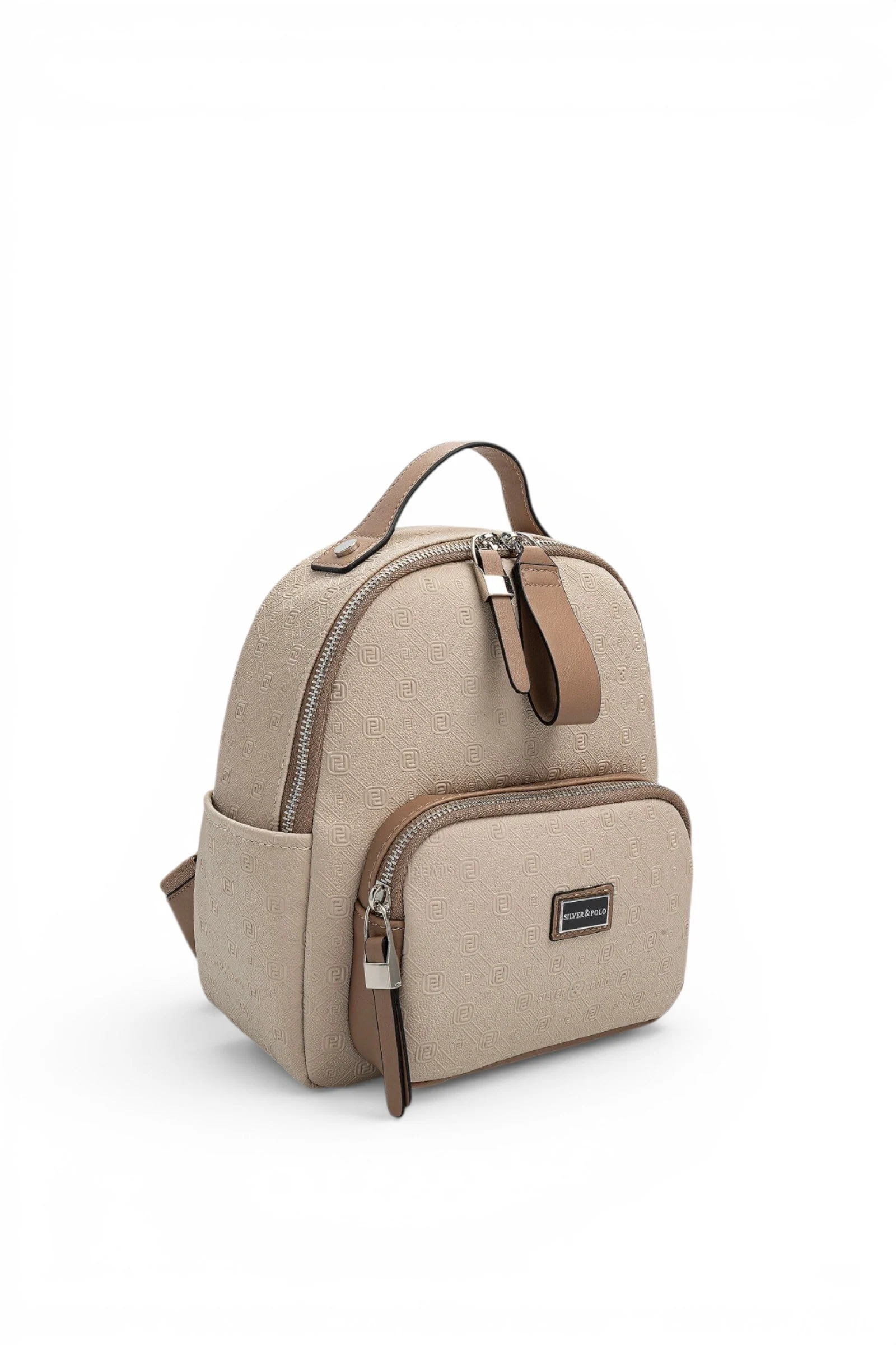 SP1130 Kadın Sırt Çantası Fashion Bej - Latte SP1130-M158 1 Дамска раница Silver&Polo от водоустойчива еко кожа – бежова