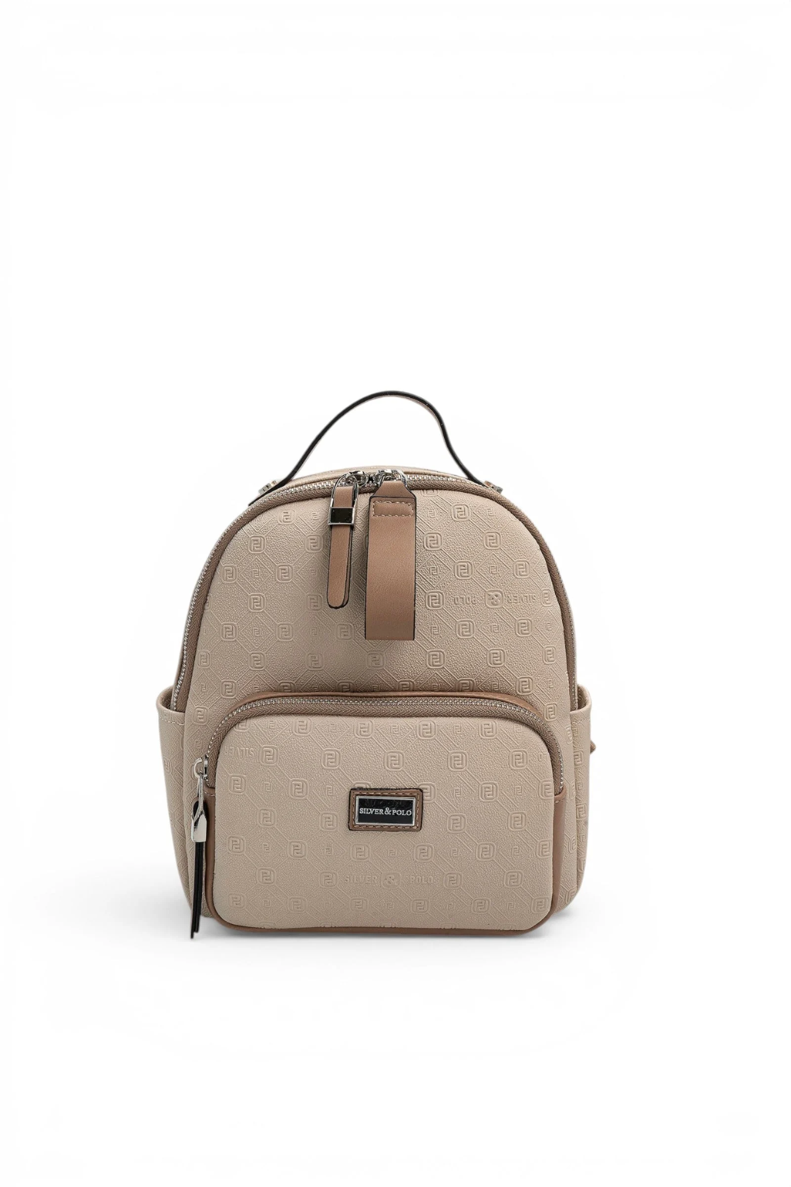 SP1130 Kadın Sırt Çantası Fashion Bej - Latte SP1130-M158 Дамска раница Silver&Polo от водоустойчива еко кожа – бежова