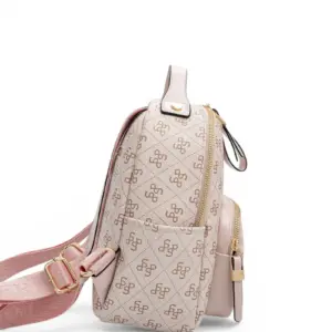 Дамска раница Silver&Polo SP1130 от водоустойчива фолирана еко кожа в цвят Pembe Pudra