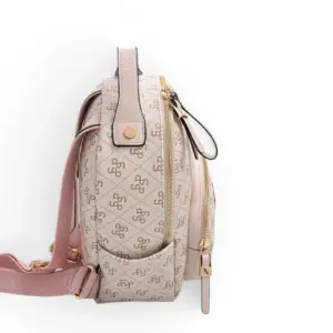 Дамска раница Silver&Polo SP1130 от водоустойчива фолирана еко кожа в цвят Pembe Pudra