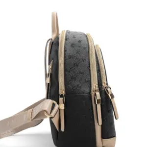 SP1265 Kadın Sırt Çantası Logolu Siyah - S.Nut SP1265-M46 2 Дамска раница Silver Polo S.Nut от еко кожа