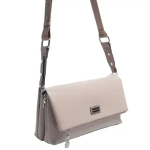 Дамска чанта Silver&Polo през рамо от бежова еко кожа