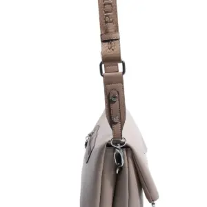 Дамска чанта Silver&Polo през рамо от бежова еко кожа