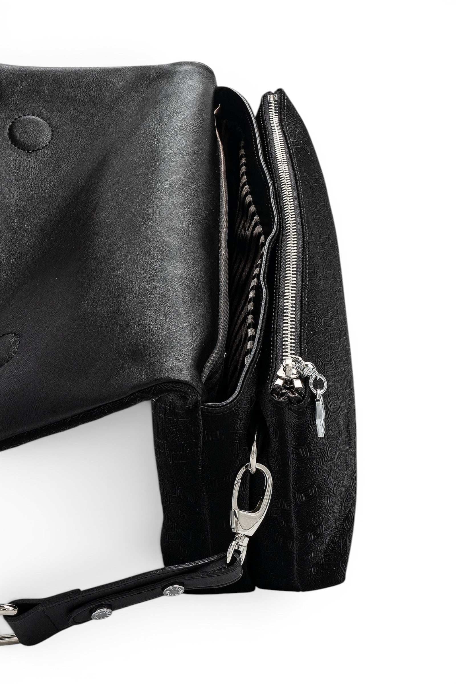 SP1278 Kadın Çapraz Çanta Fashion Siyah - Siyah SP1278-M158 4 Дамска чанта Silver&Polo през рамо от черна еко кожа