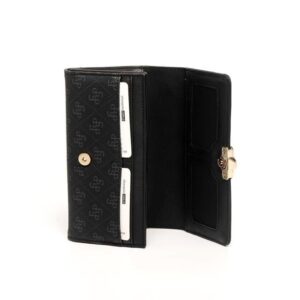 Silver Polo Siyah - Siyah Monogram Kadın Cüzdan ve Kartlık SP979 3 Черно дамско портмоне Silver&Polo от еко кожа