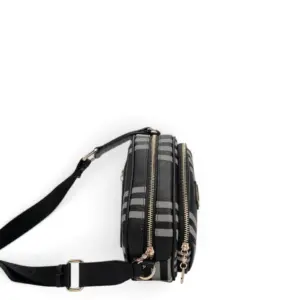 SP1111 Kadın Çapraz Çanta Çizgili Ekose Siyah - Siyah SP1111-M212 5 Дамска кросбоди чанта Silver&Polo SP1111 от висок клас еко кожа