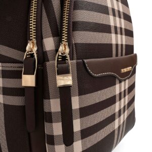 SP1265 Kadın Sırt Çantası Çizgili Ekose Kahve - Kahve SP1265-M212 6