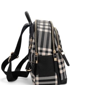 Дамска раница Silver&Polo черно каре от фолирана еко кожа