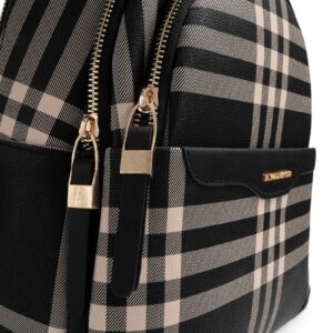 Дамска раница Silver&Polo черно каре от фолирана еко кожа
