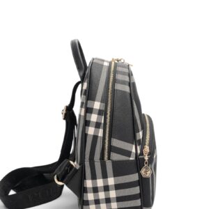 Дамска раница SILVER&POLO черно каре от еко кожа