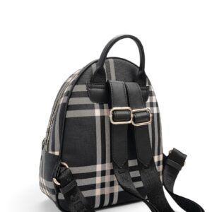 Дамска раница SILVER&POLO черно каре от еко кожа