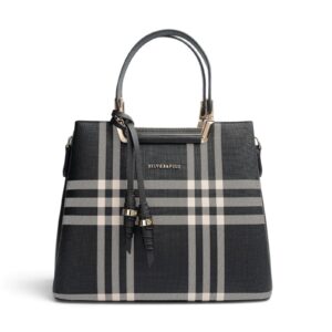 Дамска чанта SILVER&POLO черно каре от фолирана еко кожа