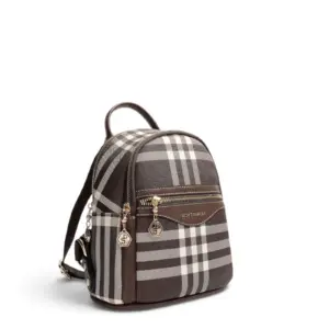 Дамска чанта Silver&Polo тъмно кафяво каре